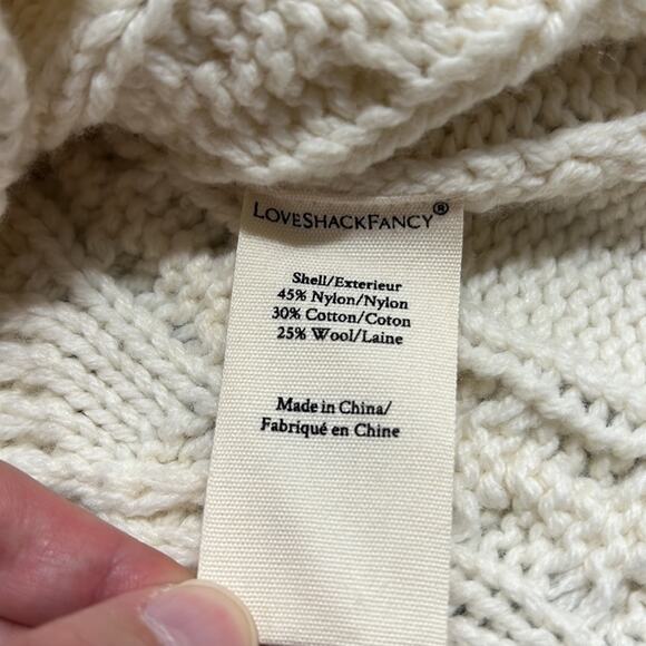 LOVESHACKFANCY Cable-Knit Brendana Mini Skirt Size M in Antique White NWT - Picture 13 of 15